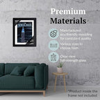 Creative Picture Frames 8 x 11.5 Magazine Frame with Full-Strength Glass, Holds Up To A 1/8" Thick Media with Installed Hangers for Easy Mounting, 11x14 Black Frame with White Mat