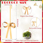 Blulu 22.5 Inch Valentine's Day Wreath Door Hanger Metal Bow Hanging Hook Front Door Metal Hanging Hook Decorative Adjustable for Valentine's Day Holiday Home Window Decor