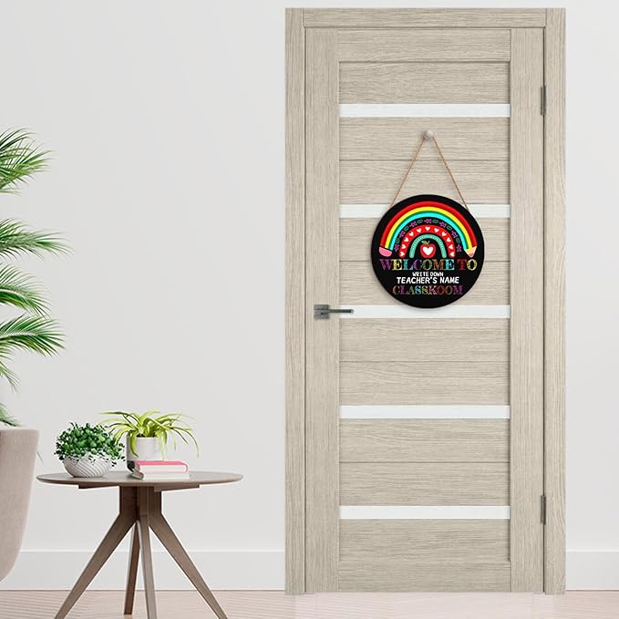 Personalized Welcome Sign for Classroom Custom Teacher Name Classroom Door Sign 12x12in Welcome to Our Classroom Door Hanging Sign Back to School Teacher Supplies Appreciation Gifts