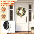 Ofiray-home Wreath Hangers, 2 Pack Heavy Duty Wreath Hangers for Front Doors/Windows/Over Door, No Drill & Reusable Suction Cup Hooks for Bedroom, RV, Bathroom and Home Storage Hooks(White)