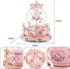 Magical Unicorn Snow Globe with “Somewhere Over the Rainbow” Music, Rotating Carousel Music Box, LED Lights & Glitter Snow, Perfect Birthday, Xmas, Valentine’s Gift, for Girls, Kids & Unicorn Lovers