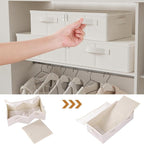 Underbed Storage Bins Drawer, Foldable Under Bed Boxes, Fabric Closet Container with Lid for Organizing Clothes, Sheets, Blankets, Comforter, 31.4x15.7x5.9in, Beige, 3 Pack