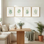 Framed Sage Green Botanical Wall Art for Bedroom, Modern Farmhouse Boho Plant Artwork for Walls, Minimalist Green White Leaf Pictures for Living Room Kitchen Dining Room Office Wall Decor, 12x16 Inch