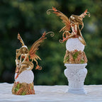 Resin Fairy Statue with Light, Hand-Painted Angel Figurine Graceful Fairy Sculpture Elegant Fantasy Decor for Bookshelf, Mantel, Bedroom, Coffee Table, Thoughtful Gift for Women, Girls