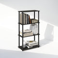 Furinno Turn-N-Tube Book Shelf, 4-Tier Bookshelf, Bookcase with Multipurpose Compact Display Rack, 11.6 x 23.6 x 43.2, for Living Room, Bedroom, Home Office, Espresso/Black