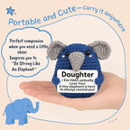 Gifts for Daughter from Mom Dad, Handmade Crochet Elephant Doll, Emotional Support Animal Gift for Girls, Cute Inspirational Gift for Daughter, Graduation Gift Idea
