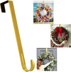 12" Metal Wreath Hanger for Front Door, Tools-Free Wreath Hanger Heavy Duty, Over-the-Door Hooks for Hanging Welcome Sign, Wreath Holder for Easter, Halloween, Fall, Christmas Decorations(Gold)
