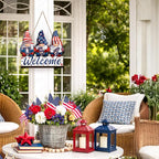 Wooden 4th of July Decorations Patriotic Wreaths for Front Door Independence Day Decorations Star Sign Welcome Memorial Day Hanging for Home Wall Decor Outdoor Indoor Red White and Blue Wreath 9