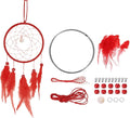 PATIKIL DIY Dream Catcher Kit, Making Dream Catcher Supplies Wall Hanging Handmade Dream Catcher Kits for Beginner Style 3, Red