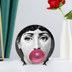 Lina Cavalieri Plate, Wall Decorative Plate, Mysterious Face Plate Wall Hanging Decoration,Including Bracket And Special Spring HooK,style-12,7inch