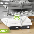 Under Bed Storage with Wheels, 4-Pack Underbed Storage Containers with Clear Lids, Under Bed Shoe Storage Organizer, Rolling Under Bed Storage for Clothes Shoes Blankets (Black)