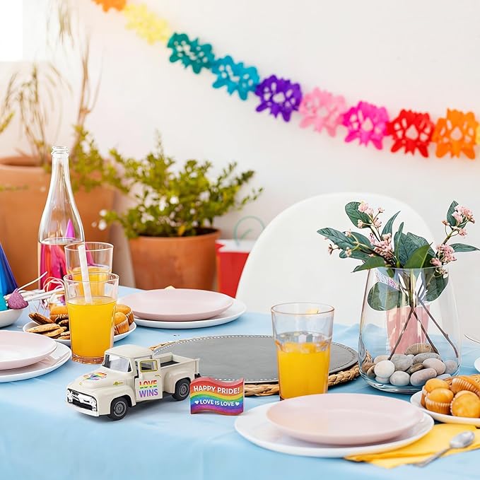 Pride Rainbow Truck Decor, LGBTQ Pride Month Decorations, Tiered Tray Decor, Love is Love Tabletop Centerpiece, Rustic Farmhouse Rainbow Home Kitchen Party Decor