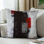 Red and Grey Abstract Art Artwork Pillow Cover, Gallery Modern Decorative Throw Pillows Cushion Cover for Bedroom Sofa Living Room 20 x 20 Inch Set of 2