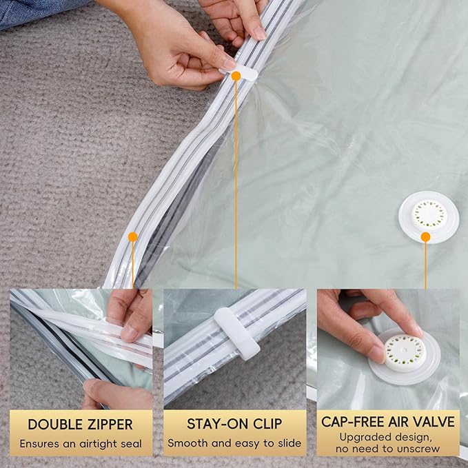 Vacuum Storage Bags with Electric Air Pump, 20 Pack (5 Jumbo, 5 Large, 5 Medium,5 Small) Space Saver Bag, Space Saver Bag, Vacuum Sealer Bags for Clothes, Blanket, Duvets, Pillows, Comforters, Travel