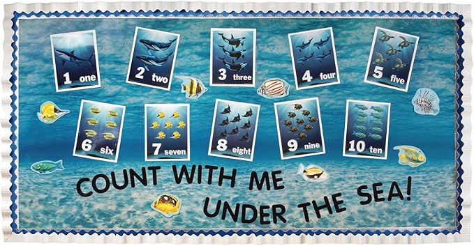 Fadeless Bulletin Board Paper, Fade-Resistant Paper for Classroom Decor, 48” x 12’, Under the Sea, 1 Roll