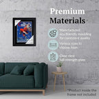 Creative Picture Frames 10.5 x 13.5 Magazine Frame with Full-Strength Glass, Holds Up To A 1/4" Thick Media with Installed Hangers for Easy Mounting, 12x15 Black Frame with Black Mat