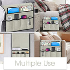 Joywell TV Remote Caddy Armchair Caddy for Recliner Sofa Armrest Organizer Non Slip Arm Chair Caddie with 6 Pocket Storage for Magazine, Tablet, Phone, iPad, Silver Grey