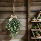 Wnvivi 23.6 Inch Artificial Olive Teardrop Swags,Faux Greenery Wreath for Front Door,Spring Summer Olive Leaf Swags Garland for Decorating Indoor Outdoor