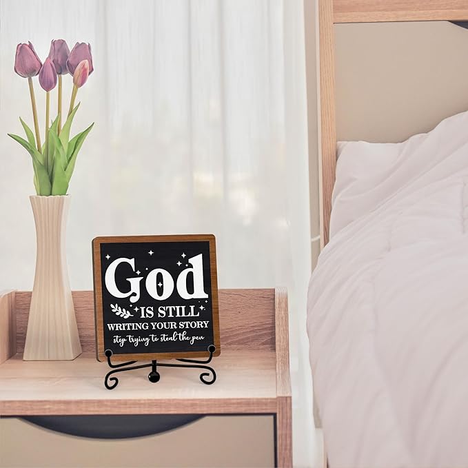 Home Decor, Farmhouse Shelf Decor For Living Room, Boho Aesthetic Table Decorations, Christian Gifts For Women Men, Entryway Tv Stand Fireplace Mantle Coffee Table Decoration (story-02)