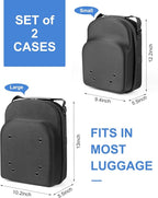 Set of 2 Hard Hat travel Cases for Baseball Caps - Hat Storage Organizer Holder with Handle, Shoulder Strap and Trolley Sleeve, Protect up to 10 Hats for Outdoor and Home Storage, Black