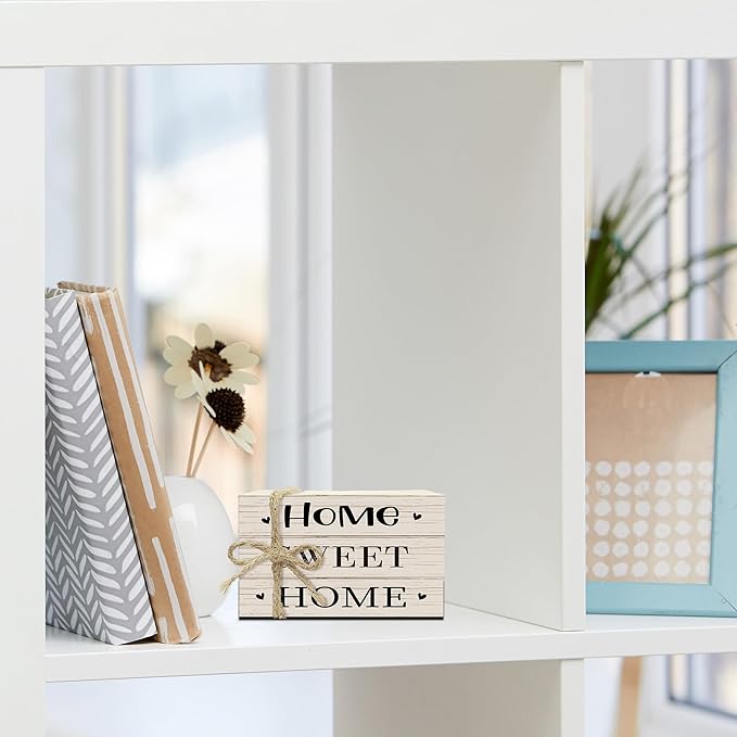 Mini Decorative Books For Home Decor, Small Wood Book Stack For Table Decor, Home Sweet Home decoration Books For Living Room Bookshelf, Farmhouse Stacked Books decoration（L52)