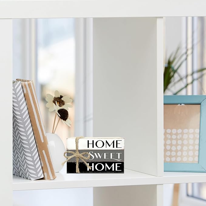 Mini Decorative Books For Home Decor, Small Wood Book Stack For Table Decor, Home Decor Book For Living Room Mantel, Farmhouse Stacked Books Decorative（L41）