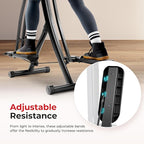Sunny Health & Fitness Foldable Air Walk Elliptical, 30" inch Long Stride Full-Body Cardio Cross Trainer Glide Exercise for Home Office, SunnyFit App via Bluetooth with Optional Adjustable Resistance