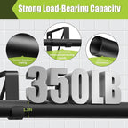 Closet Rod, 17 to 87 Inch Closet Rods 1.3 Inches Heavy Duty Closet Rod Adjustable Closet Rod Closet Rods for Hanging Clothes and Heavy Duty Clost Rod Bracket Closet Rod Support (Black)
