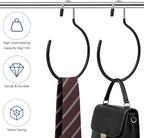 20 Pack Scarf Ring Hangers, Non-Snag Belt Hanger for Closet, Non-Slip Closet Organizer Accessory Holders for Ties Scarves Belts Tank Tops Pashminas (Black)
