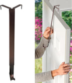 Haute Decor Adapt Adjustable Wreath Hanger, Top & Length Adjustable - Oil-Rubbed Bronze - Strong Metal Wreath Holder for Thick or Thin Doors