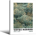 Yayoi Kusama Inspired Poster Japanese Botanical Wall Art Abstract Yayoi Kusama Print Modern Ukiyo-e Japanese Gallery Wall Decor 8x10in Framed for Home Bedroom Decorations