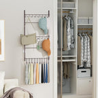 HapiRm Over Door Hat Rack - 3 Tier Wall Mounted Hat Organizer with 16 Hooks and 10 Movable Clips, Cap Hanger Storage up to 26 Caps for Door, Bedroom, Closet USPTO Patent Pending