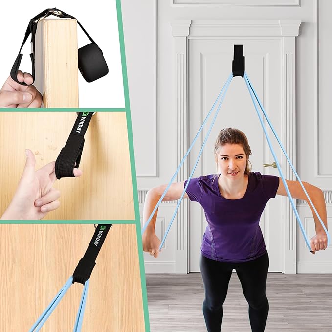 Resistance Bands, Pull Up Bands, Workout Bands for Exercise, Thick Heavy Resistance Band Set with Door Anchor, Elastic Bands for Body Stretching, Training at Home/Gym for Men & Women