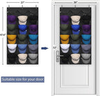 Dofilachy Hat Rack - Hat Organizer - Hat Racks for Baseball Caps, Visible Hat Holder - Baseball Hat Rack for Wall Door with 3 Hooks, 18 Deep Pockets(Black, medium)