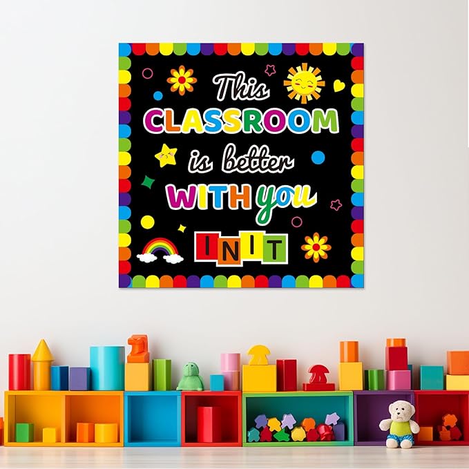 Growth Mindset Bulletin Board Cutouts, This Classroom is Better with You in It Positive Motivational Affirmation Station Classroom Decoration Paper Cutouts for Back to School Chalkboards Wall Decor
