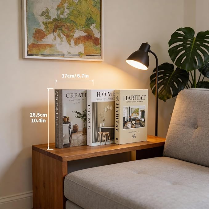 3 PCS Faux Decorative Books for Home Decor-Coffee Table Books Decor-Aesthetic Fake/Faux Books for Decoration,libros Decoration for Coffee Table, Shelf Accessories (3-Home Create Habitat)