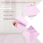 Drawer Organizer Clothes 12 Pack Clothes Organizer Dresser Drawer Organizers for Socks Underwears Bras Foldable Closet Organizers and Storage Fabric Storage Dividers for Nursery Bedroom, Pink