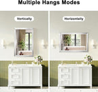 Bathroom Mirror for Over Sink,22x30Inch Silver Thick Anti-Rust Metal Frame, Rectangle Decorative Wall Mirror with HD Tempered Glass, Horizontal or Vertical Mount for Vanity, Bathroom,Living Room