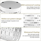 Umbrella Stand Rack, Free Standing Round Metal Umbrella Holder, Walking Sticks Umbrella Bins Waterproof Umbrella Storage Rack 16.5 x 6 inch Hollow Umbrella Storage Bucket for Indoor Home Office(white)