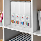 Acrimet Magazine File Holder Bin Storage, Vertical Rack for Documents, Folders and Mail, Durable Plastic Desk Organizer for Office & Home (White Color) (2 Pack)
