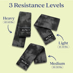 ALTA Booty Bands for Women - Premium Non-Slip Fabric Resistance Bands for Working Out - Cloth Resistance Bands for Legs, Fabric Exercise Bands, Leg Bands for Working Out Women, Looped Hip Bands Set