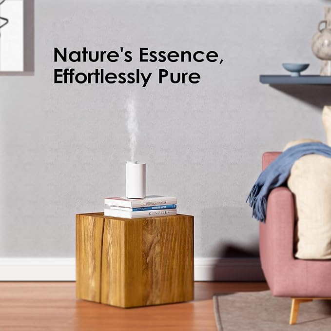 Airversa Waterless Diffuser for Essential Oil, Car Diffsuer, Battery Operated Nebulizer, 0.7 Fl Oz/ 20mL, Mini Scent Air Machine, 3 Timers & 3 Mist Levels for Home, Room, Car, Office - AN6 White