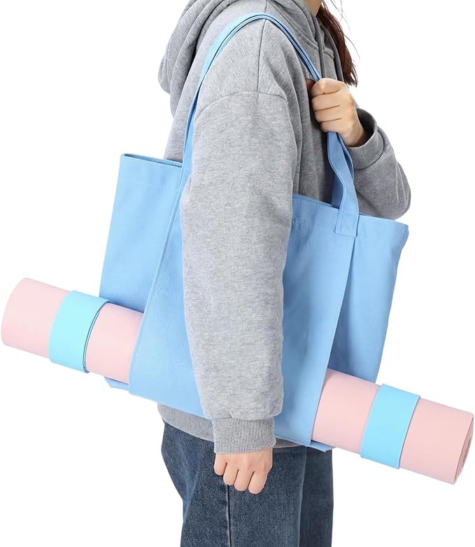 Yoga Bag Set for Women Including Yoga Mat Tote Bag, Booty Resistance Bands, Non Slip Sports Socks Silicone Ties for Pilates Travel Workout Office Home Gym