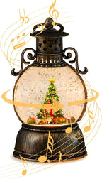 Christmas Snow Globe Lantern - Lighted Musical Water Globes with 6H Timer, Glittering Swirling Nutcracker & Train Scene, Battery/USB Powered Holiday Decoration for Indoor Christmas Decor & Gifts