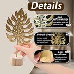 Gold Leaf Home Decor Set - Metal Leaves Statues, Modern Artistic Sculptures for Living Room, Office, Shelf & Home Decorative, Handmade 3D Botanical Accents (Sunshine, Feather, Ginkgo, 3PCS)