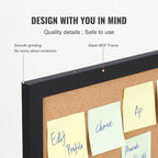 VEVOR Cork Board for Walls, Double-Sided Cork 24" x 18" Bulletin Board Vision Board, Push Pin Board with Framed for Office Home and School