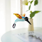Blown Glass Hummingbird Hanging Ornaments Decorative Glass Humming Bird Decor for Home Party Tree