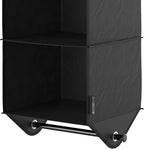 ClosetMaid 3-Shelf Fabric Hanging Closet Organizer with Garment Rod for Shirts, Sweaters, Pants, Hats, Shoes, Purses with Charcoal Black Finish