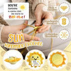 Positive Crochet Sunshine Dolls - Sunshine Gifts for Women, Men & Friend, Handmade Emotional Support Dolls, Uplifting Crochet Emotional Support Buddies | Encouraging Cheer Up Gifts for Anxiety Relief
