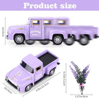 Lavender Metal Truck with Lavender Bouquet Farmhouse Vintage Mini Metal Truck Pickup Farm Tiered Tray Decor for Farmhouse Country Home Elegant Purple Pickup Table Decorations